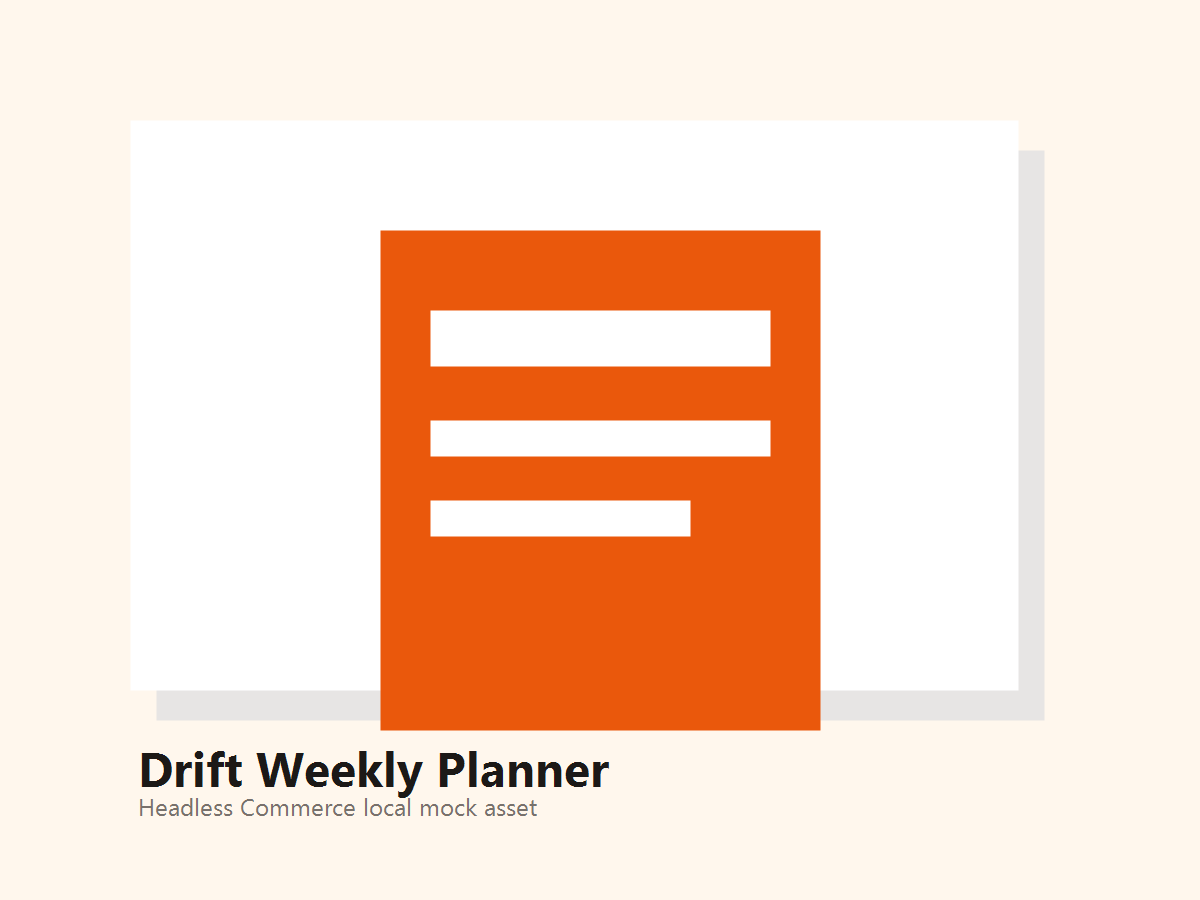 Drift Weekly Planner